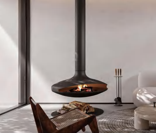 "Flat" Modern MCM Suspended/Floating fireplace