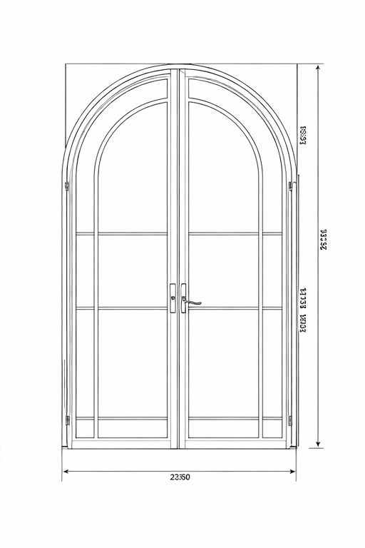 Arch Noir Steel Glass Door