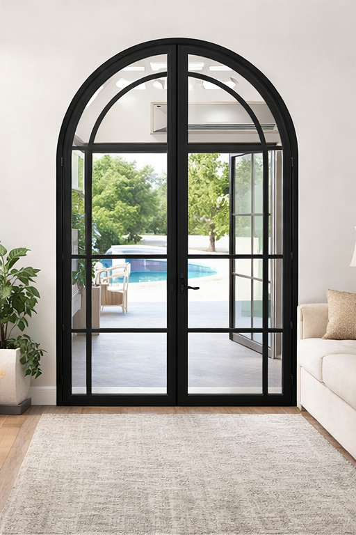 Arch Noir Steel Glass Door
